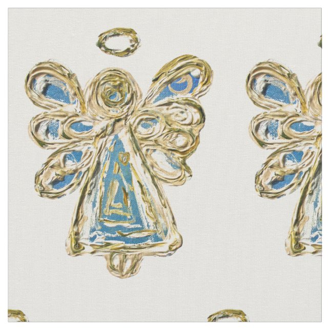Blue Gold Guardian Angel Kunststoffe Stoff (Nahaufnahme)