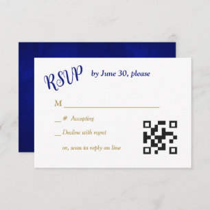Blue Gold Hearts Christlich Cross Wedding RSVP