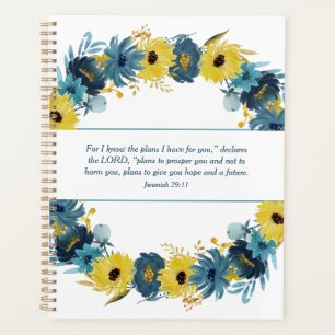 Blue Gold Herbstkranz Christliche Schrift Planer