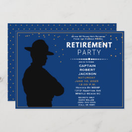 Blue Gold Highway Patrol Retirement Party Invita Einladung