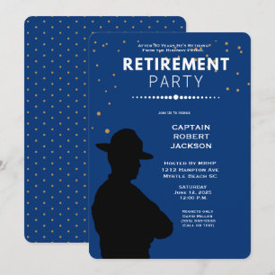 Blue Gold Highway Patrol Retirement Party Invita Einladung