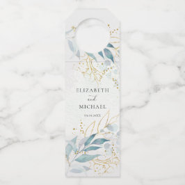 Blue Gold (Imitate) Hochzeitskollektion für Wasser Flaschenanhänger