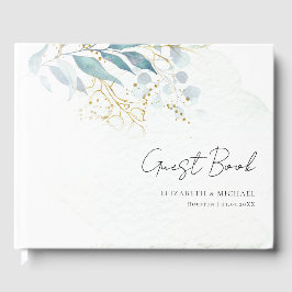 Blue Gold (Imitate) White Wedding Collection Gästebuch