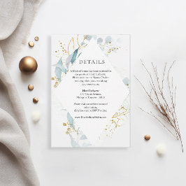 Blue Gold( Imitate ) White Wedding Collection RSVP Karte
