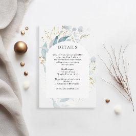 Blue Gold (Imitate) White Wedding Collection UAWG RSVP Karte
