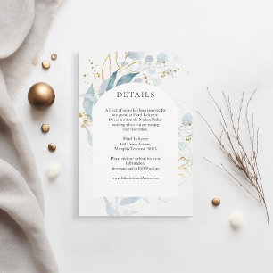 Blue Gold (Imitate) White Wedding Collection UAWG RSVP Karte