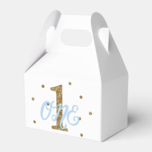 Blue & Gold Jungen EIN 1. Geburtstag Party Favor Geschenkschachtel