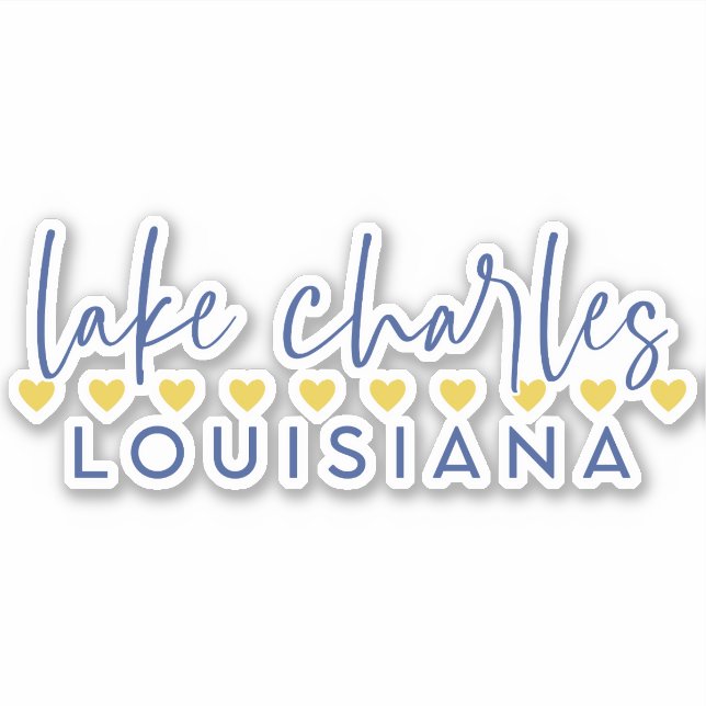 Blue & Gold Lake Charles, Louisiana Vinyl Sticker (Vorderseite)