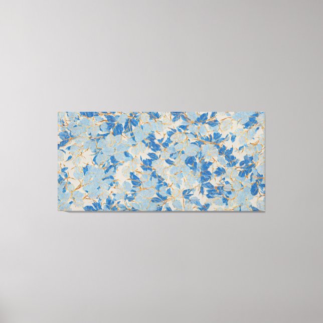 Blue Gold Leaf Leinwanddruck (Vorderseite)