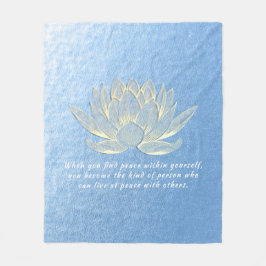 Blue Gold Lotus Yoga Meditation Instructor Quotes Fleecedecke