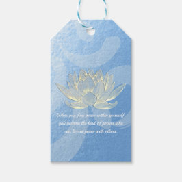 Blue Gold Lotus Yoga Meditation Instructor Quotes Geschenkanhänger