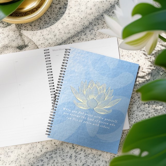 Blue Gold Lotus Yoga Meditation Instructor Quotes Planer (Von Creator hochgeladen)