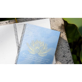 Blue Gold Lotus Yoga Meditation Instructor Quotes Planer