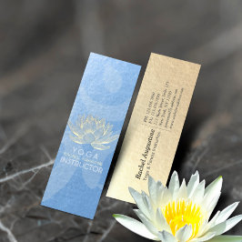 Blue Gold Lotus Yoga Meditation Reiki Instructor Mini Visitenkarte
