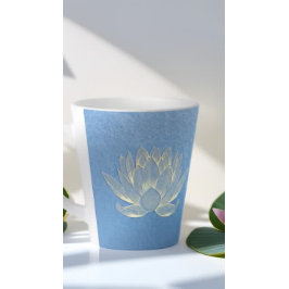Blue Gold Lotus Yoga Studio Meditation Instructor Milchtasse