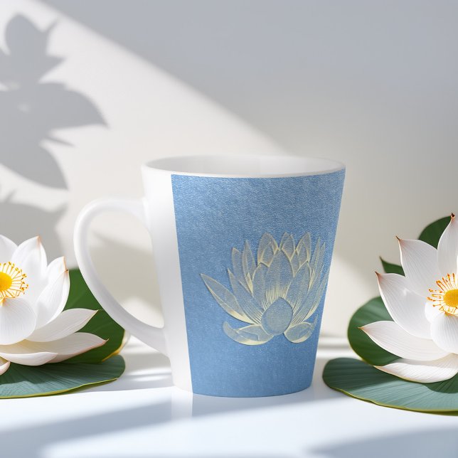 Blue Gold Lotus Yoga Studio Meditation Instructor Milchtasse (Von Creator hochgeladen)