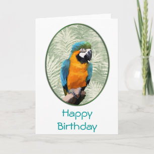Blue & Gold Macaw mit Jungle Background Karte