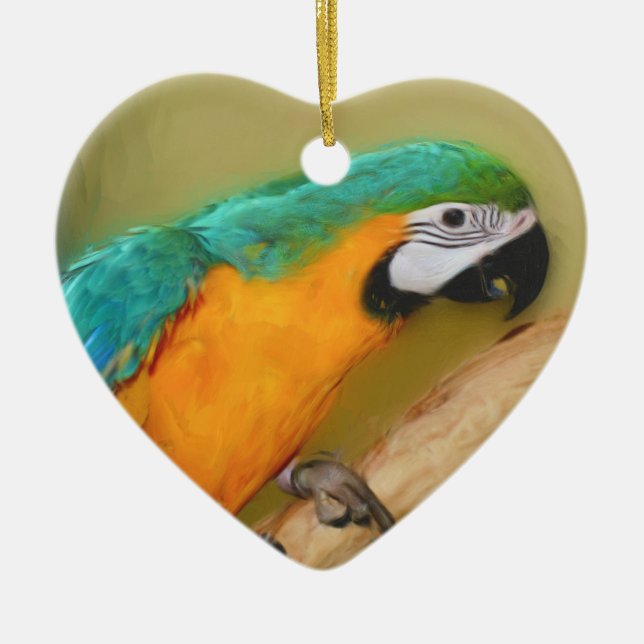 Blue Gold Macaw Parrot Bird Ornament (Vorne)
