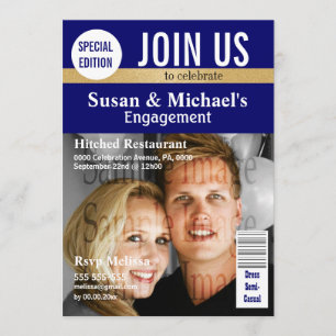 Blue Gold Magazin Verlobung Einladung