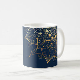 Blue & Gold Mandala | Islamische Kunst Inspiriert Kaffeetasse