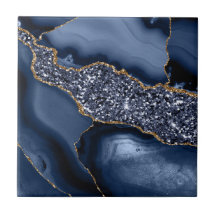 Blue Gold Marble Agate Moderne Küche Badezimmer