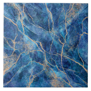 Blue Gold Marble Hübsch Fliese