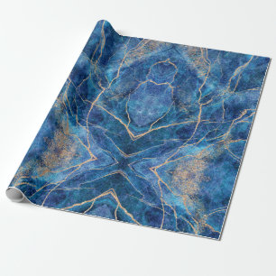 Blue Gold Marble Hübsch Geschenkpapier