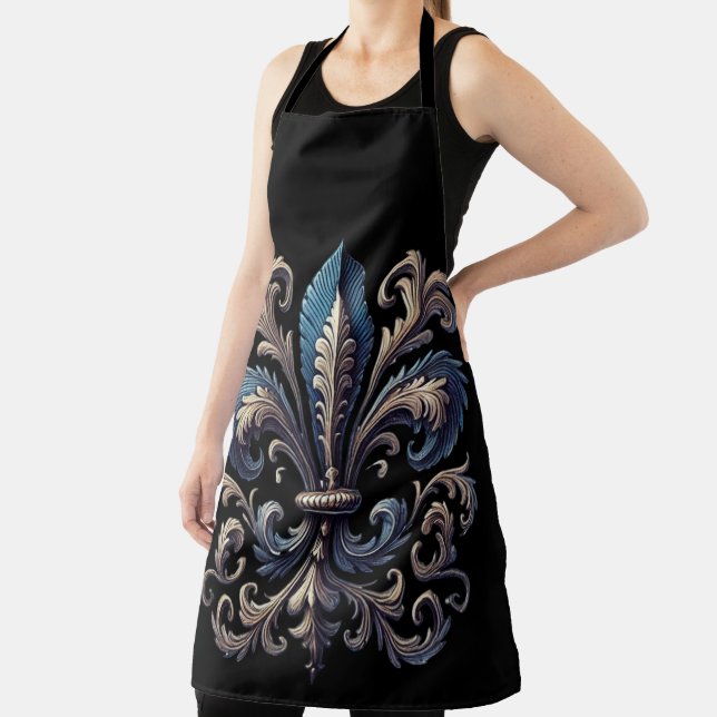 BLUE & GOLD MARDI GRAS FLEUR DE LIS SCHÜRZE (InSitu)