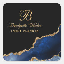 Blue Gold Marmor Agate Event Planner