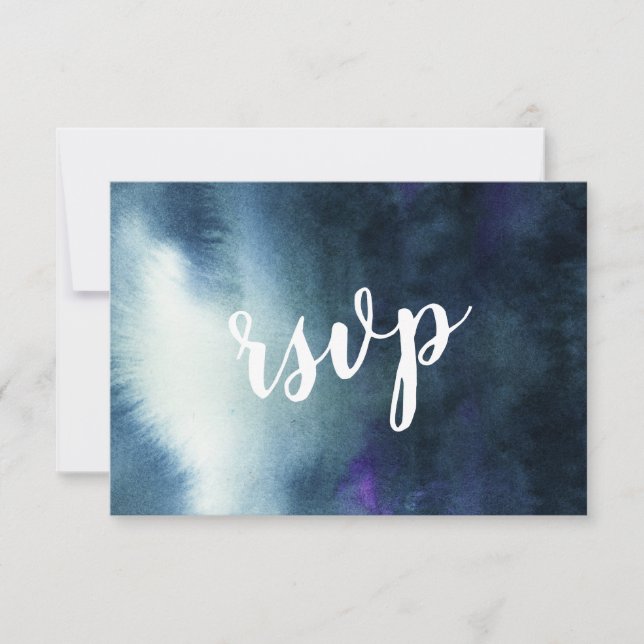 Blue Gold mit Meal Choice Wedding RSVP Card (Vorderseite)