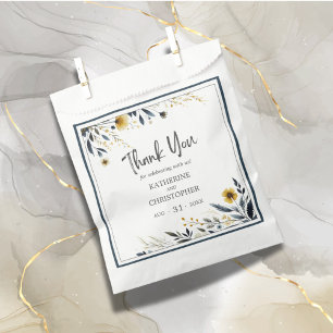 Blue Gold Moderne Elegante Hochzeit mit Flora Geschenktütchen