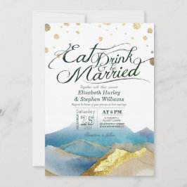 Blue Gold Mountains essen Drink & Sei Verheiratet Einladung