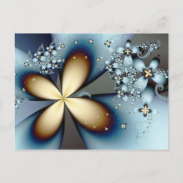 Blue Gold Niedlich Abstrakt Postkarte