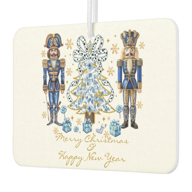 Blue Gold Nutcrackers Frohe Weihnachten Autolufterfrischer (Links)