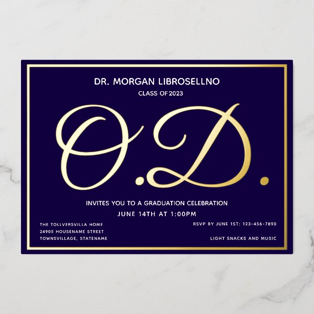 Blue Gold OD Abschluss Folieneinladung (Vorderseite)