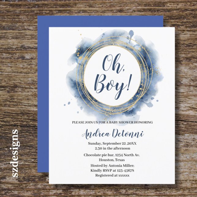  Blue Gold Oh Junge Baby Shower  (Von Creator hochgeladen)