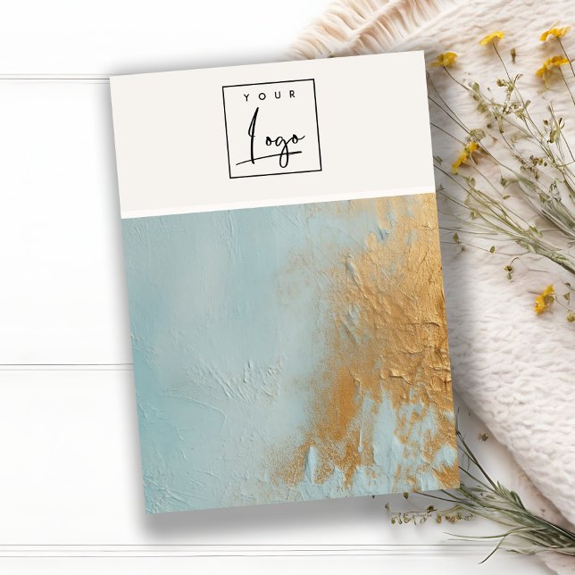 Blue Gold Oil Paint Texture Logo Blank Juwelen Visitenkarte (Von Creator hochgeladen)