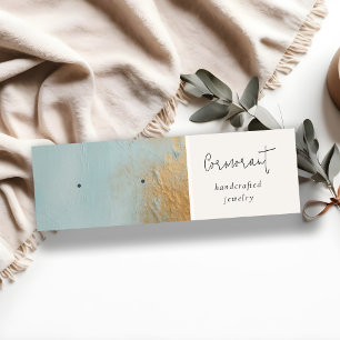 Blue Gold Ölpaint Texture Earring Stud Holder Mini Visitenkarte