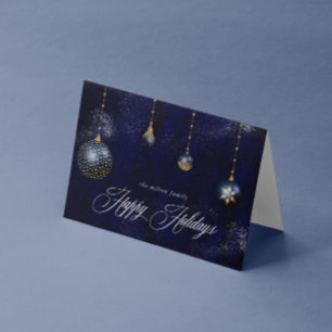 Blue Gold Ornament Gruß an Feiertagen Karte
