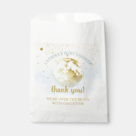 Blue Gold Over Moon and Stars Baby Shower Geschenktütchen