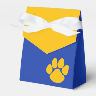 Blue & Gold Pawprint Abschluss Gefälligkeitsboxen Geschenkschachtel