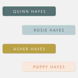 Blue Gold Peach Name Labels Etiketten