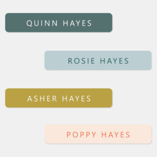 Blue Gold Peach Name Labels Etiketten