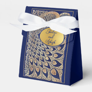 Blue Gold Peacock Indian Gastgeschenk Hochzeit Box Geschenkschachtel