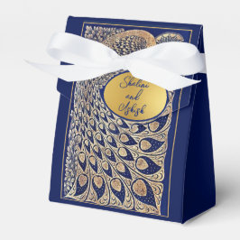 Blue Gold Peacock Jugendstil-Gastgeschenk Hochzeit Geschenkschachtel