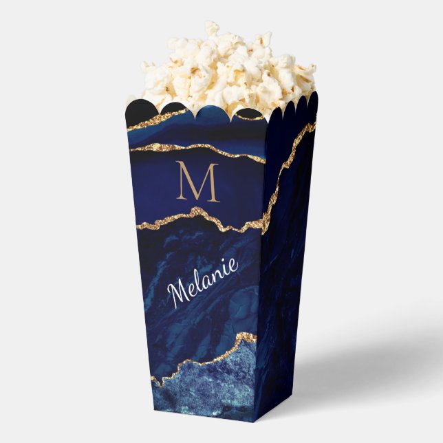 Blue Gold Personalisiert Popcorn Box Geschenkschachtel (Geplatzt)