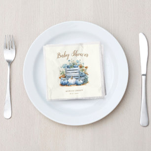 Blue Gold Pumpkin Autumn Baby Showdusche Serviette