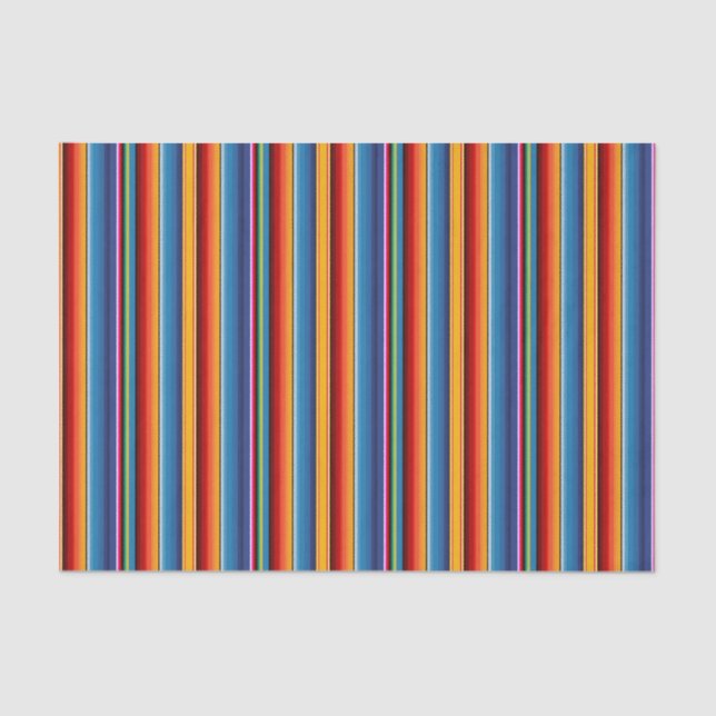 Blue Gold Red Mexican Sarape Seidenpapier (Vorderseite)