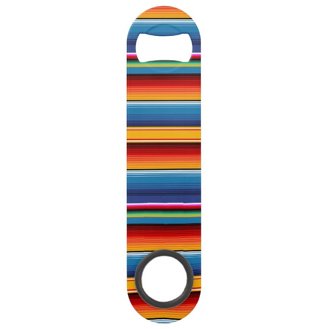 Blue Gold Red Mexican Sarape Speedflaschenöffner (Vorderseite)