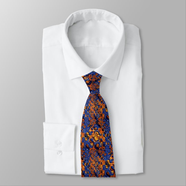 Blue & Gold Ripples Neck Tie Krawatte (Gebunden)